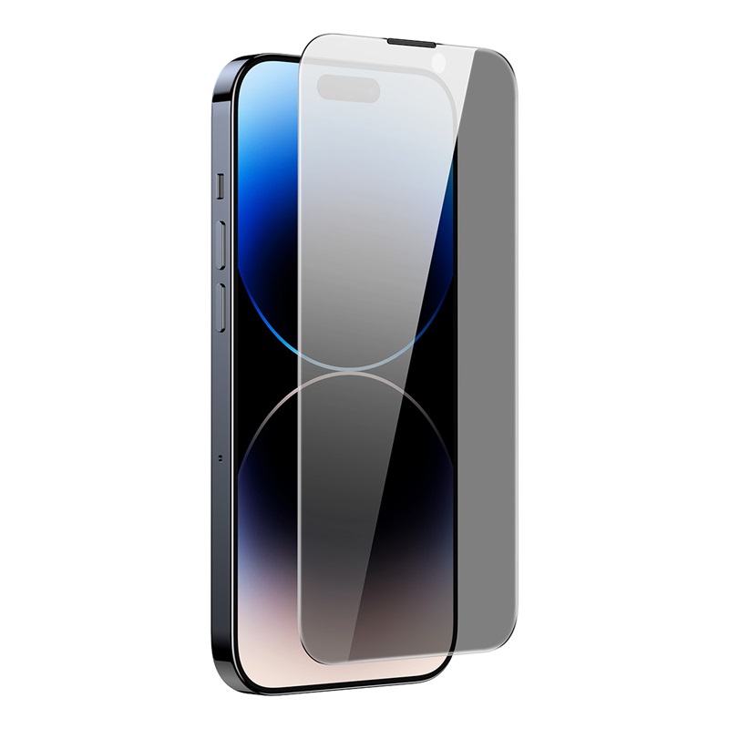 倍思 0.4mm康宁防窥钢化膜(一体防尘)For iP 14 Pro Max 透明(单片装 含:清洁包*1+无尘仓贴膜神高清大图