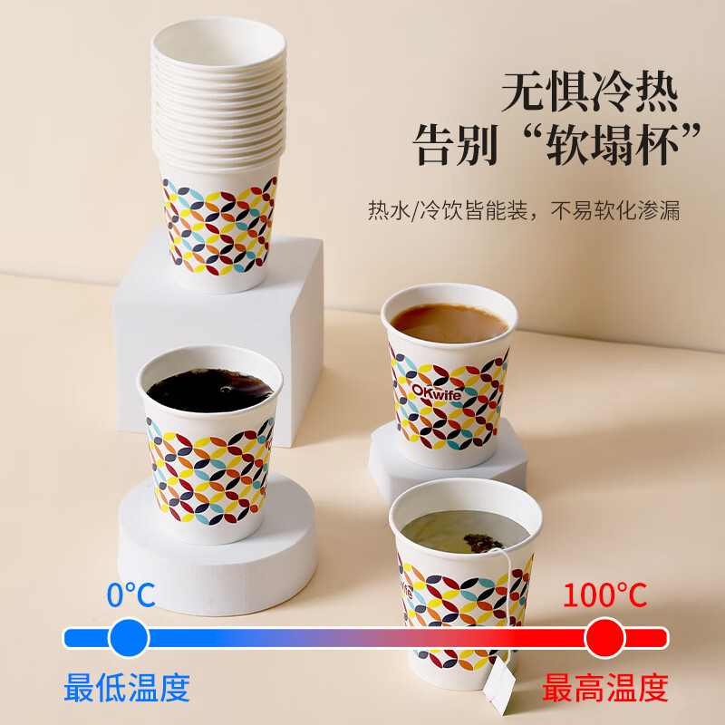 好媳妇 加厚食品级原木浆纸杯228ml*40只 AGW-4636高清大图