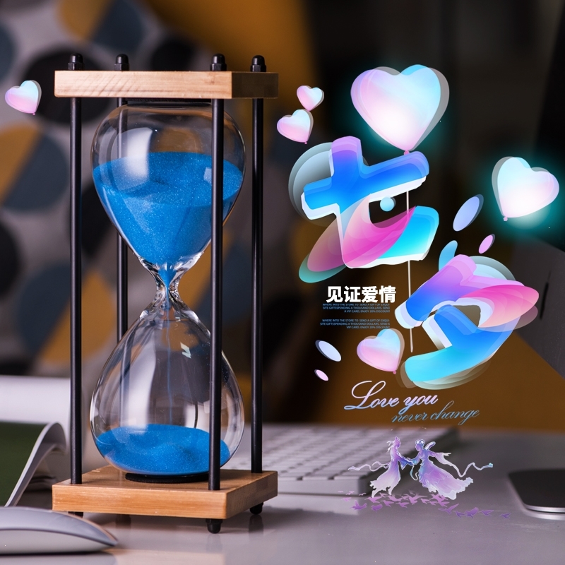 米魁时光沙漏创意桌面摆件生日情人节礼物计时器时间沙漏30分钟儿童