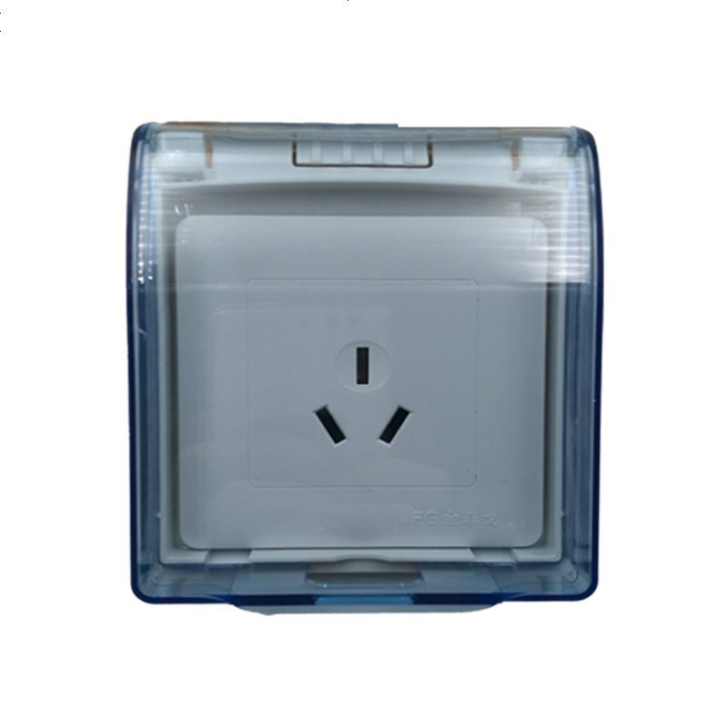 86型明装明线明盒防水五孔插座10a防溅盒防尘盖带开关一开16a三孔