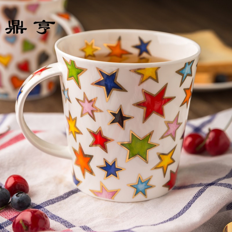 鼎亨英国进口丹侬欧式骨瓷水杯茶杯男女咖啡杯马克杯送女友礼盒