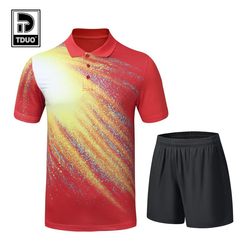 Tduo羽毛球服 S3 套 红色 M