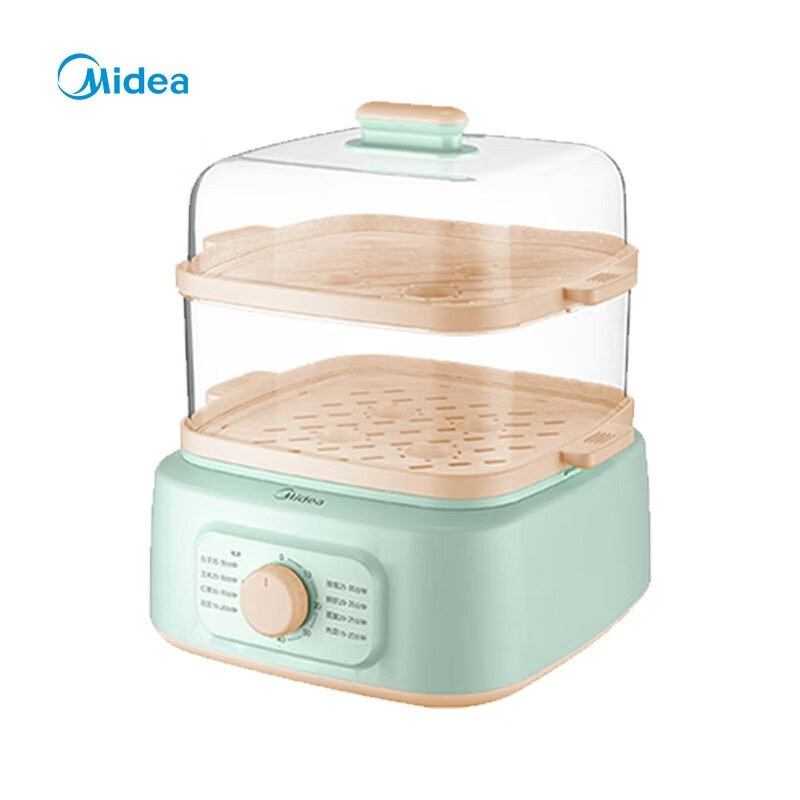 美的(Midea)电蒸锅 家用多功能可定时分体式6升大容量蒸锅电蒸笼 蒸煮两用 家用蒸煮锅MZ-ZG2020Q3-402高清大图