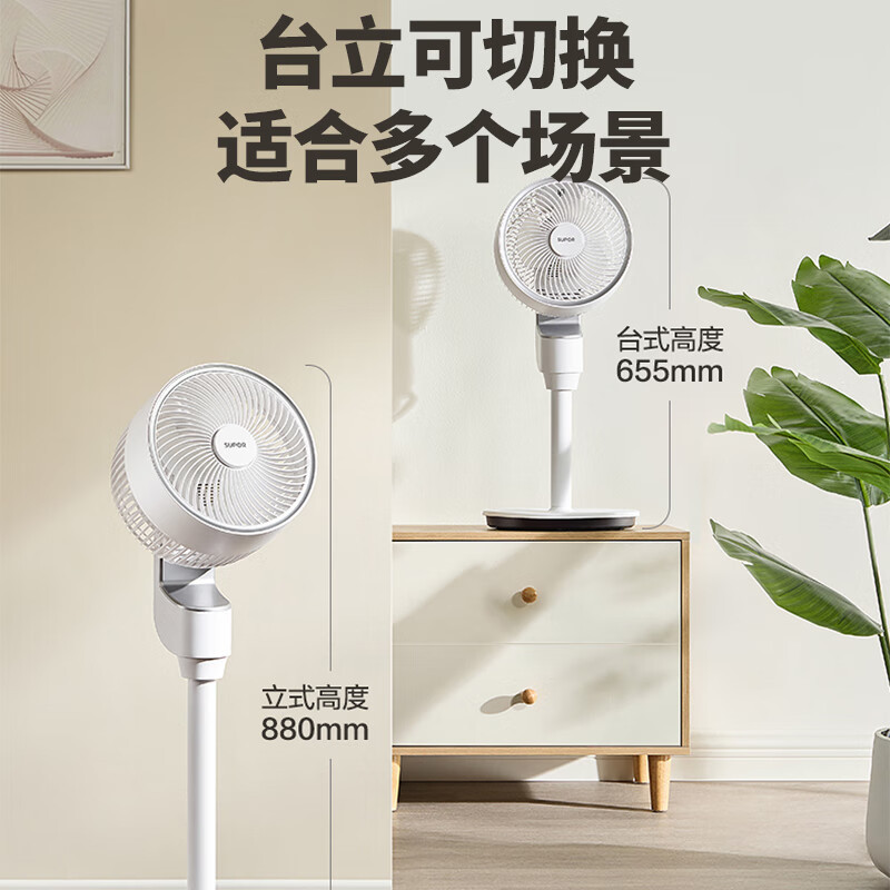 苏泊尔(SUPOR)空气循环扇电风扇家用3档风速落地扇涡轮摇头风扇排气换气扇宿舍卧室 FC-104B-18 遥控款高清大图