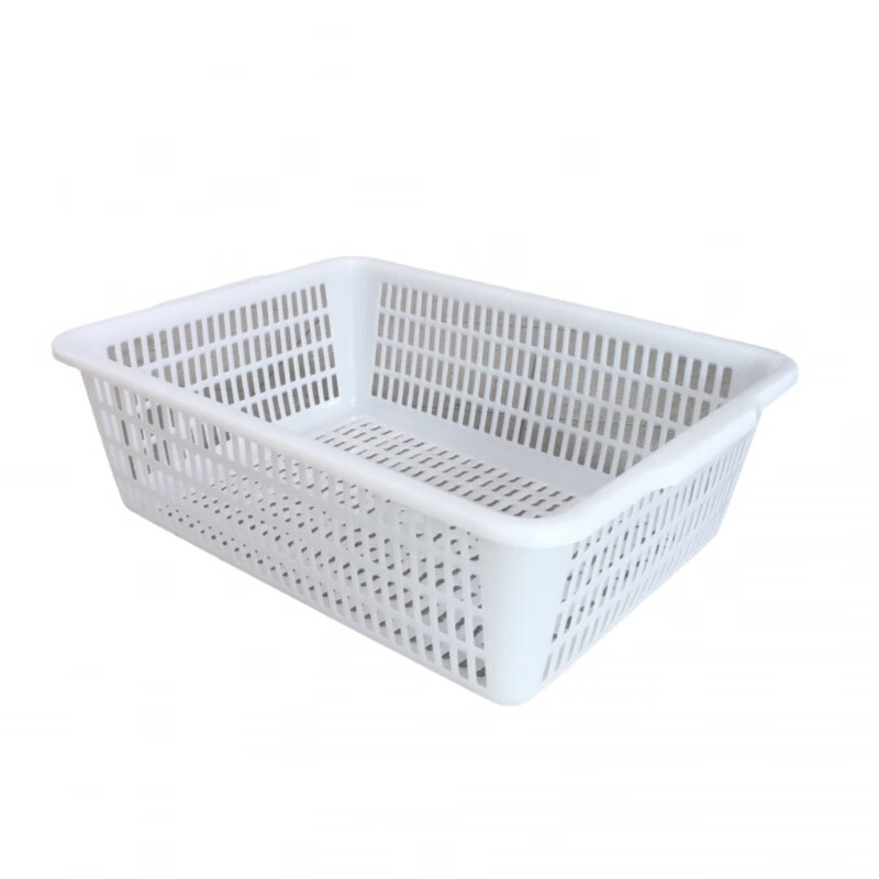 富强 塑料白色方筛 加密加厚 蔬菜筐沥水篮 55*42*20 两个装高清大图