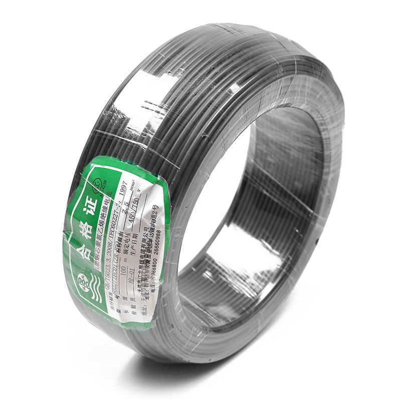 江北 ZR-BV 1×4平方毫米 阻燃铜芯聚氯乙烯绝缘电线 黑 100米/盘