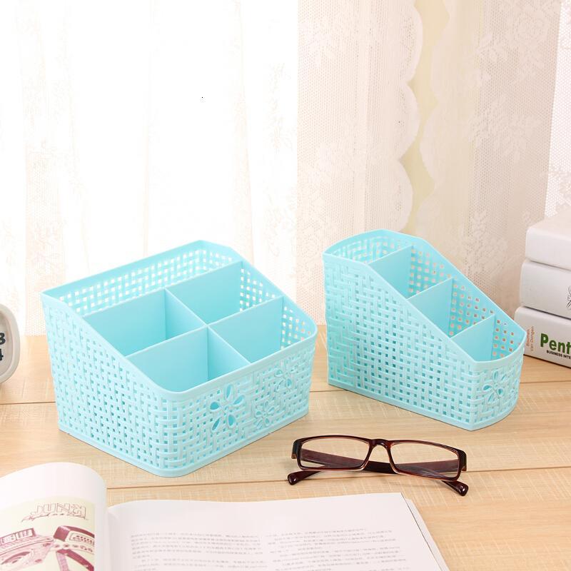 乐服 仿竹藤桌面收纳篮收纳盒饰品盒遥控器笔筒大小套装