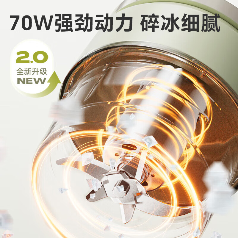 小熊(Bear)便携式榨汁机家用水果小型充电迷你榨汁杯高清大图