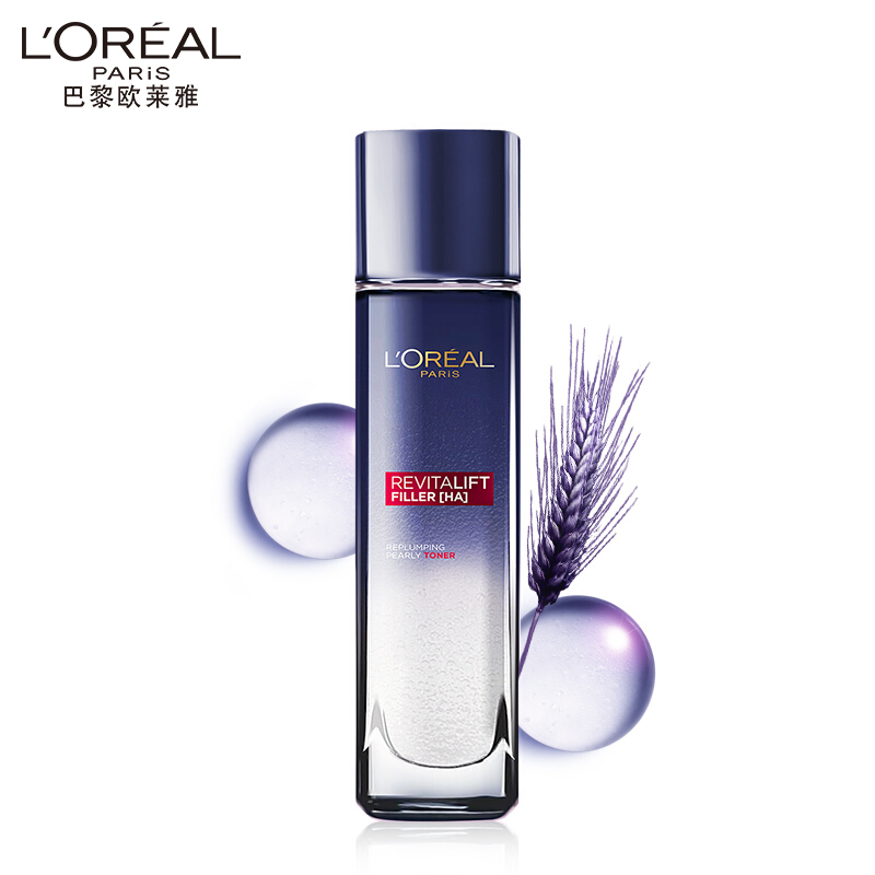 欧莱雅(LOREAL)复颜玻尿酸水光充盈导入晶露130ml爽肤水化妆水保湿水精华水保湿淡纹生日礼物送女友