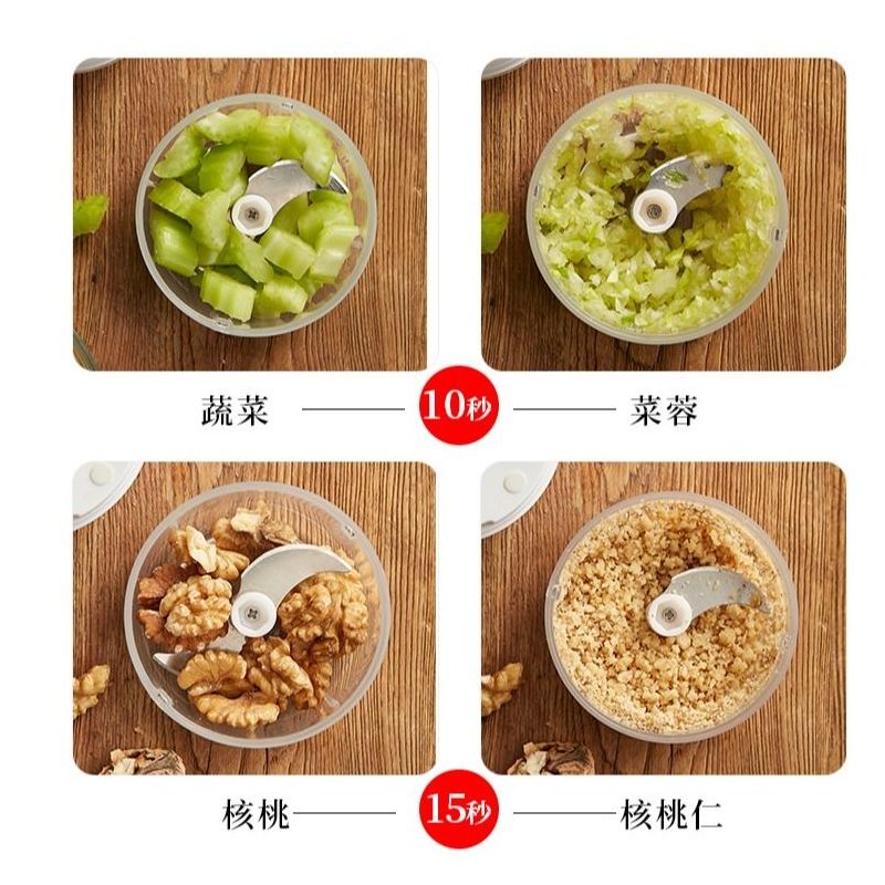 电动搅蒜机压蒜器蒜蓉蒜泥神器捣蒜器绞蒜机小型多功能搅拌机|【玻璃款】粉色大小两杯+双刀升级款