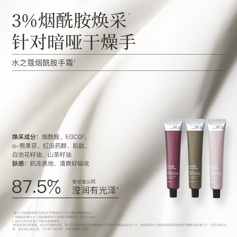 水之蔻 烟酰胺焕采清润护手霜 荒野玫瑰40g高清大图