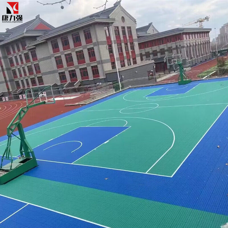 康力强悬浮地板篮球场羽毛球场地幼儿园室外专用防滑拼装运动地板 弹垫菱花（加垫）305*305*17mm