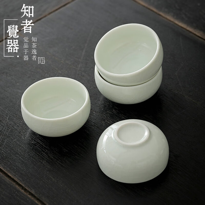 知者覚器 哥窑双侧把茶具套装 茶水分离茶壶公道8件套茶具 多个滤孔 均匀分茶高清大图