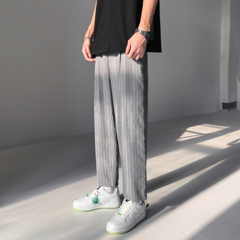 manloric冰丝阔腿裤男士薄款宽松直筒休闲裤韩版潮流百搭垂感长裤ss