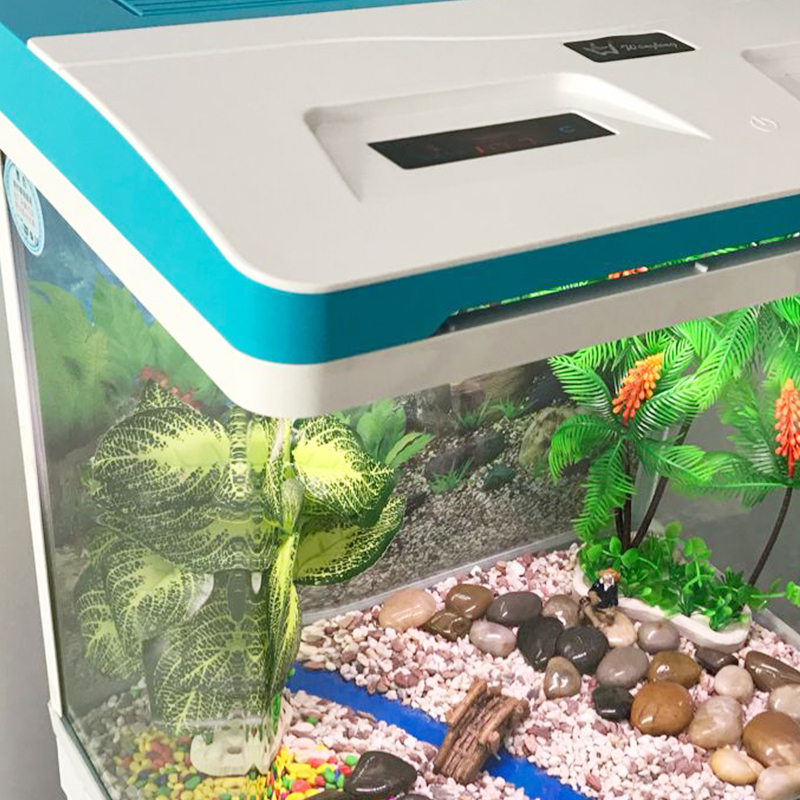 智能变色LED灯办公室水族箱中小型客厅懒人家用玻璃生态带底柜高清大图
