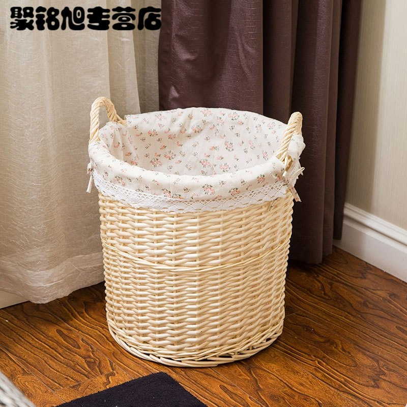 藤编脏衣篮柳编脏衣篓桶衣服提手圆形收纳洗衣筐带盖子火锅店酒店多款多功能生活日用家庭清洁生活日用收纳用品收纳篮