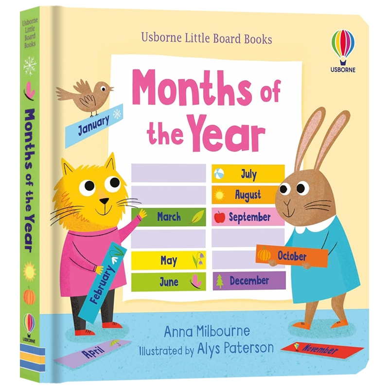 [正版]Usborne出品 一年中的每个月 英文原版绘本 Little Board Books Months of t高清大图