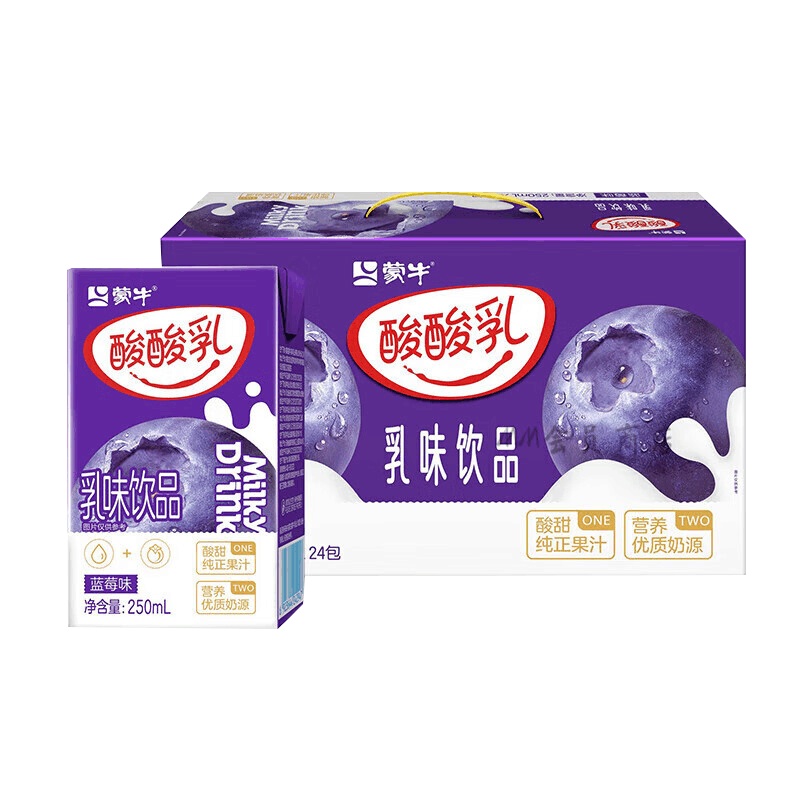 蒙牛 酸酸乳 乳味饮品 蓝莓味 250ml×24盒/提图片