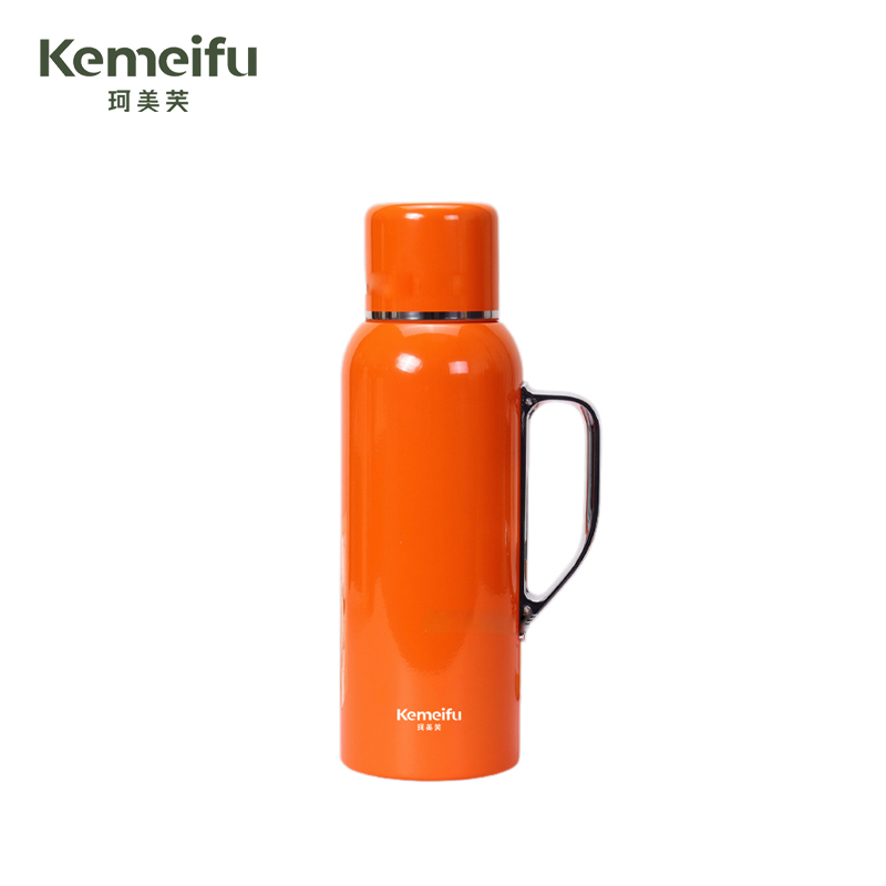 珂美芙 304不锈钢带提手显温保温杯 橙色850ml 个