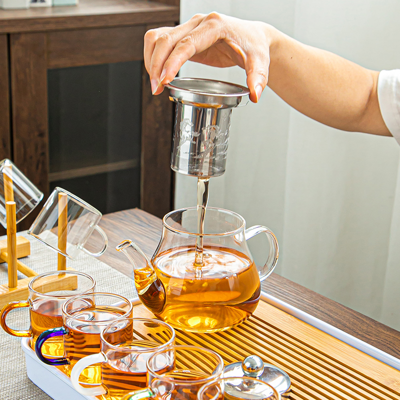 [补贴10%]玻璃茶具套装家用茶杯办公室功夫茶具泡茶壶简约小茶台茶道一壶高清大图