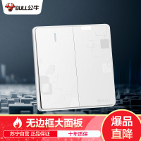 公牛(BULL) 开关插座 G18系列 双开单控开关 大面板带荧光 86型面板G18K211