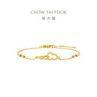 周大福福禄葫芦黄金手链女足金珠子送生日礼物(工费:260计价)EOF1383 15cm约2.45g