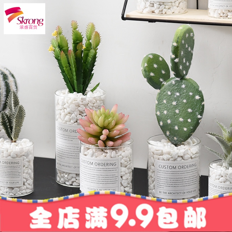 北欧盆栽ins风仿真植物假多肉小盆景客厅装饰室内摆设仙人掌摆件