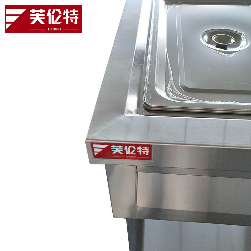 芙伦特商用保温售饭台不锈钢电热快餐保温台食堂打菜汤池餐车商用台式加热保温售饭台6格 FLT-BWSFT-0606-AB高清大图