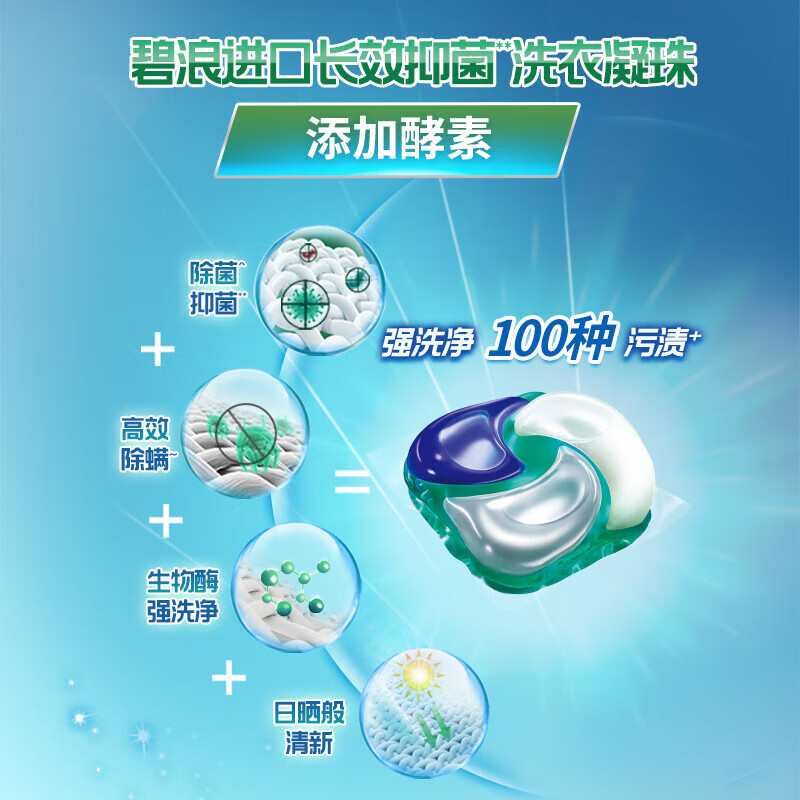 碧浪洗衣凝珠17颗杀菌抑菌除螨持久留香深层洁净高清大图