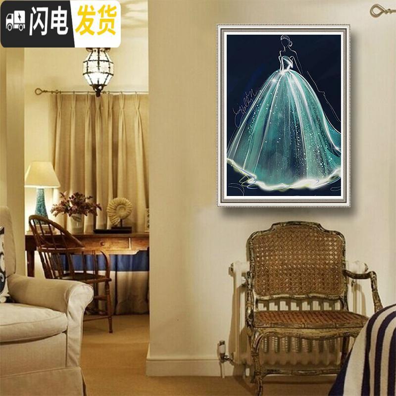三维工匠结婚2019新款婚纱5D水晶钻石画情侣满钻客厅点粘钻贴钻十字绣卧室 魔方圆钻【满钻全贴】画布40*50厘_658