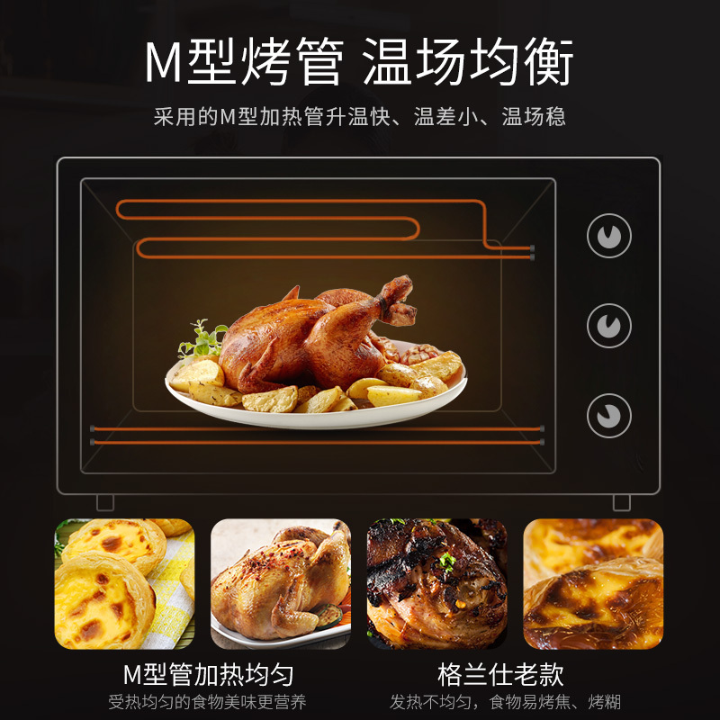 格兰仕(Galanz)电烤箱KWS1538J-F5N 上下独立加热 M型加热管 38L家用电烤箱