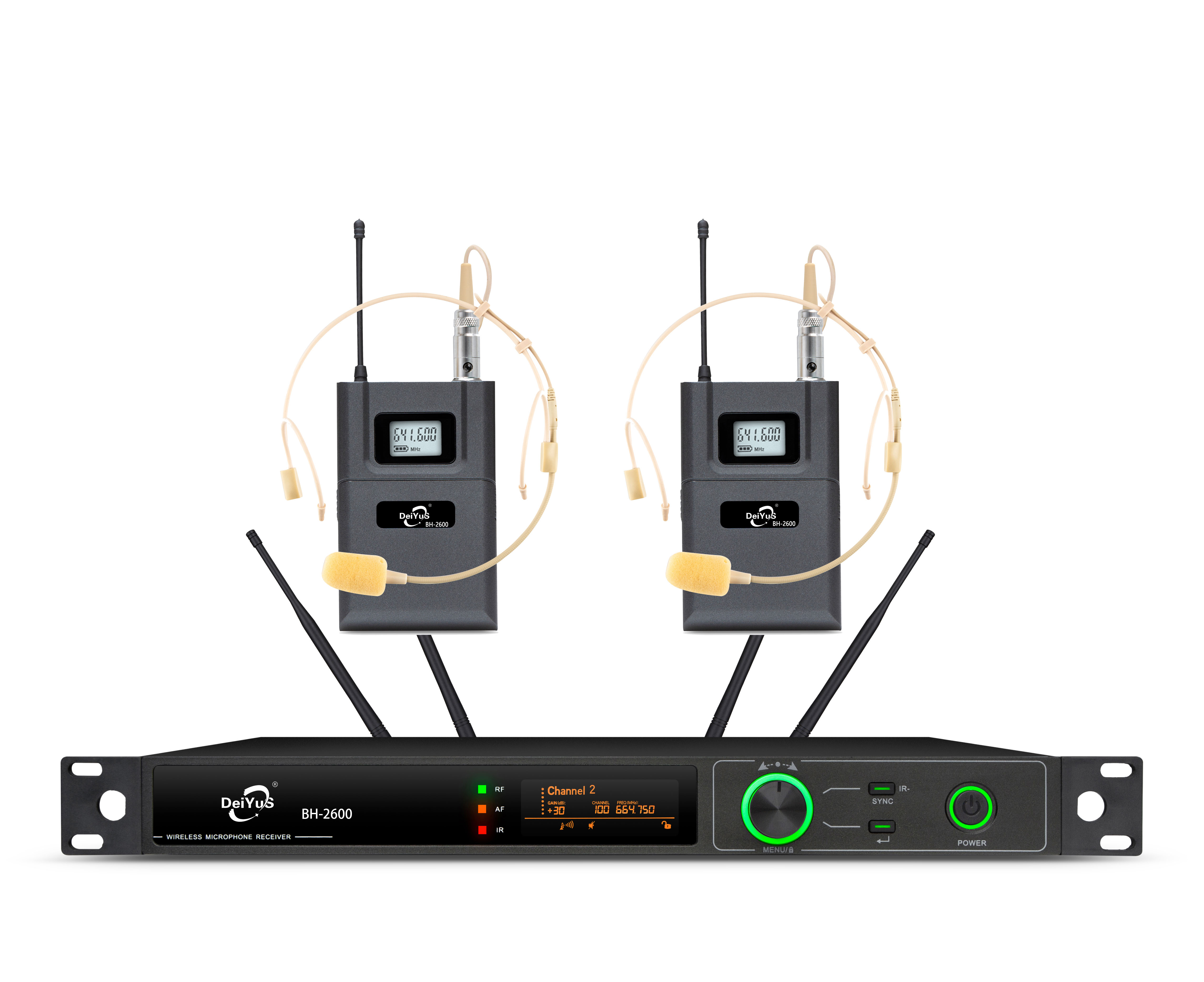 DEIYUS会议话筒真分集一拖二无线领夹麦克风BH-2600高清大图