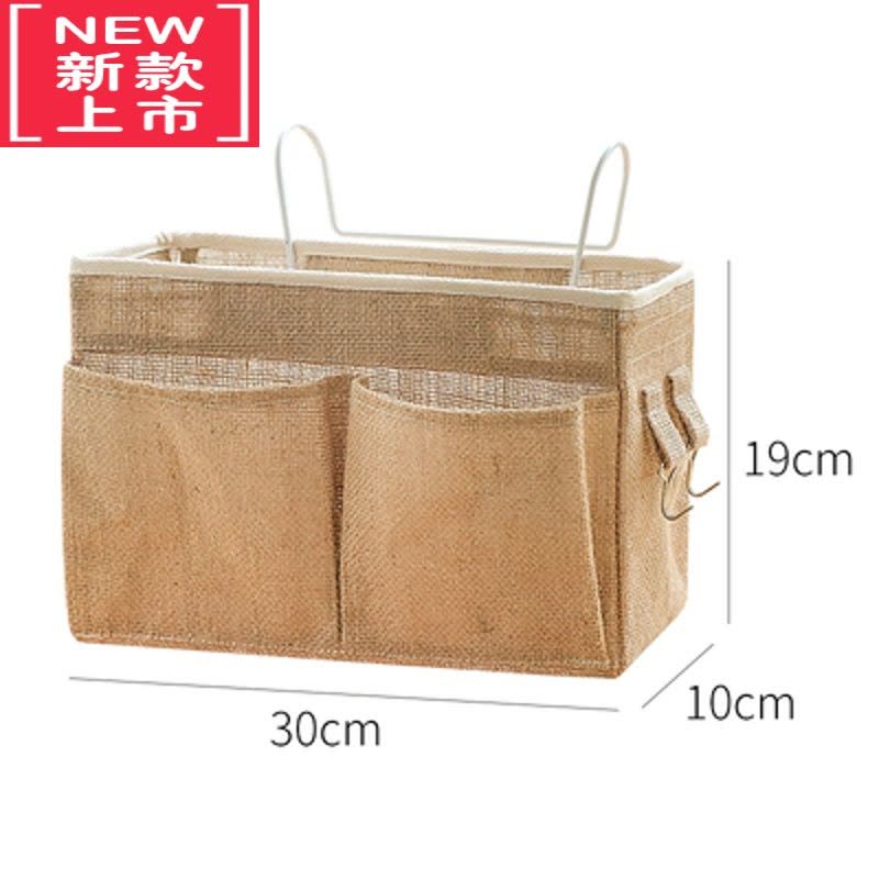 可莉允宿舍床头收纳挂袋墙上布艺置物袋学生课本存放浴室门后床边挂篮图片