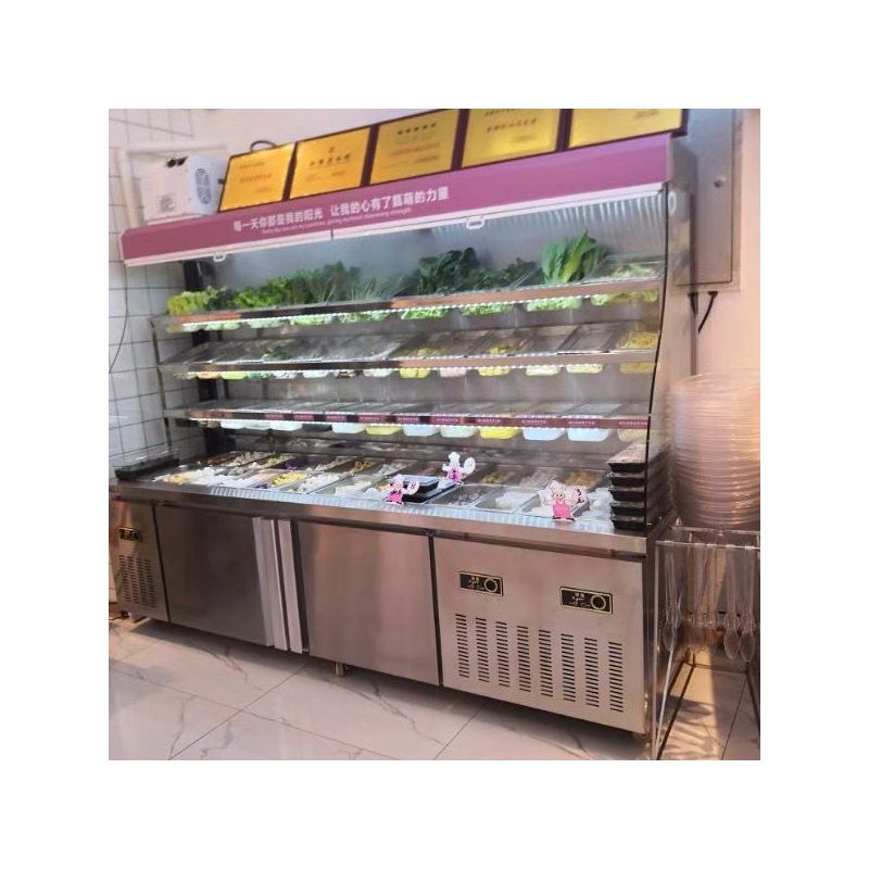 麻辣烫展示柜冷藏冰柜商用保鲜柜立式冷柜冒菜串串点菜柜拉帘15米