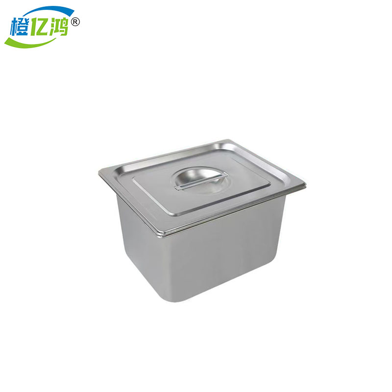 橙亿鸿 不锈钢份数盆配盖子 食堂自助长方盒带盖方盆 菜盆 1/3 32.5*17.5*15cm/个高清大图