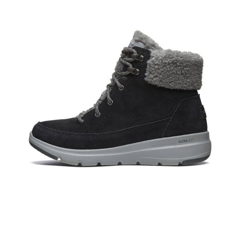 skechers斯凯奇棉鞋女鞋2020秋冬季新款高帮加绒保暖雪地靴16677视频