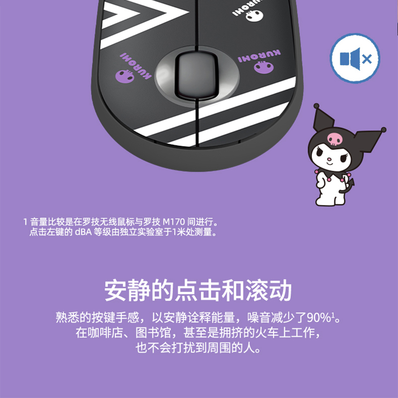 罗技(Logitech) LOGITECH PEBBLE无线鼠标 酷洛米联名款-欢乐高清大图