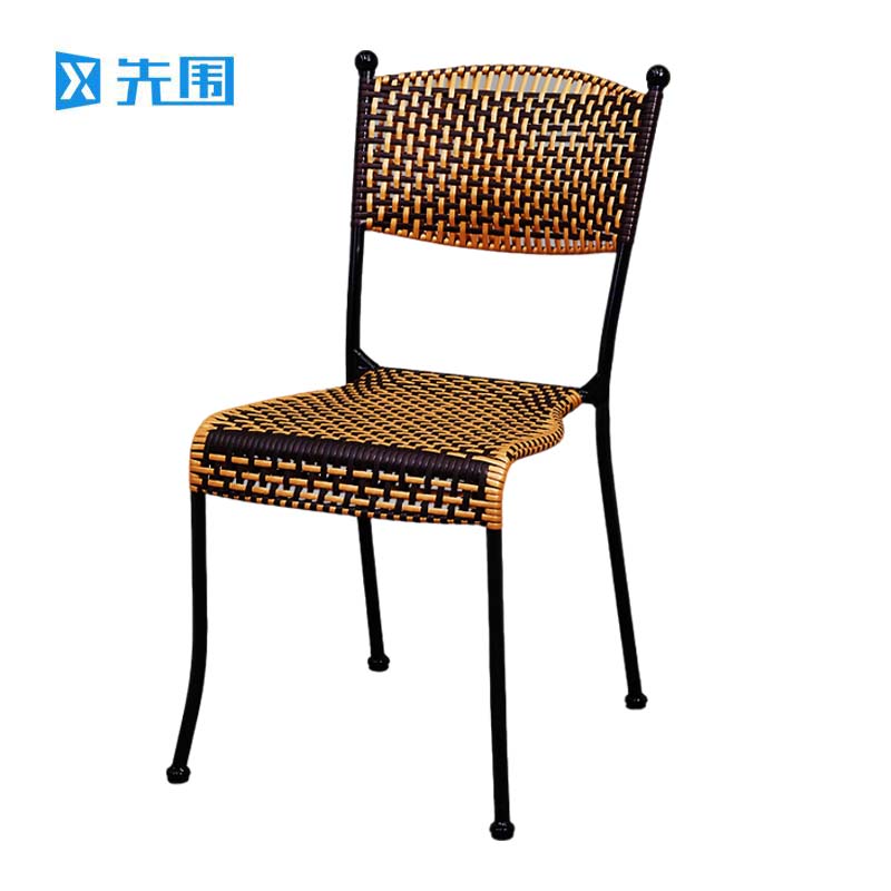 先围 藤编凳子 双色椅坐高45cm 个高清大图