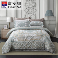 富安娜家纺100支长绒棉套件 床单四件套