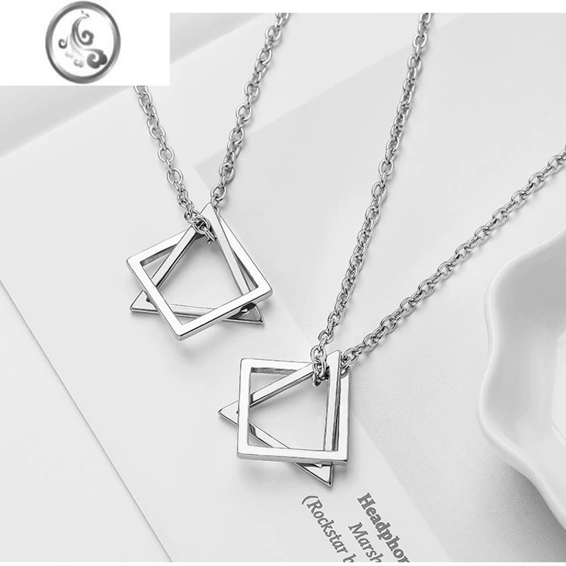 jimi创意几何项链男女生小众设计感嘻哈不褪色吊坠男士潮酷冷淡风ins