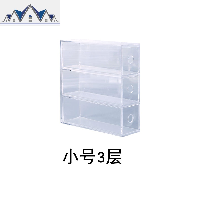 亚克力透明文化办公手账文具收纳胶带盒少女桌面抽屉式置物架 三维工匠收纳盒高清大图