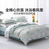 水星家纺 风沐花意全棉四件套 150cm×200cm/套