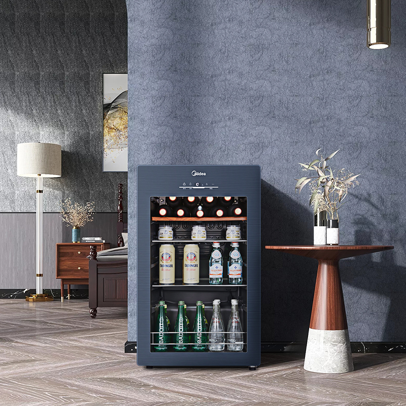 美的(Midea)96升 家用恒温红酒柜冰吧冷藏雪茄酒柜玻璃冰柜 JC-96GEMA