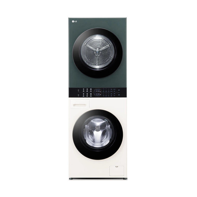 LG FN231QH 13+10kg原装进口 墨玉绿+玉石白 拼色 智能联动 mini双塔洗烘干一体机高清大图