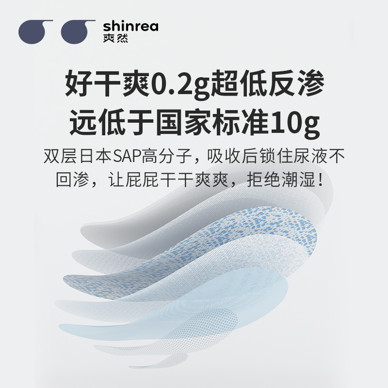 爽然(shinrea)屁屁好朋友超薄干爽纸尿裤/尿不湿 M96片 男女宝宝透气尿不湿