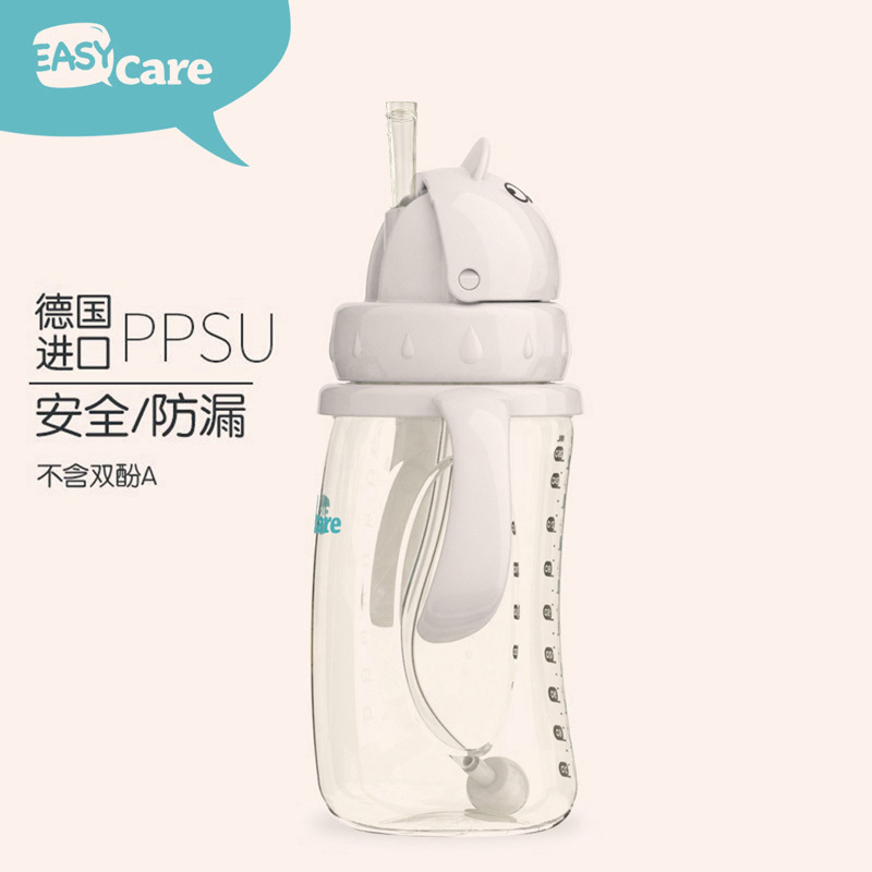 伊斯卡尔(Easy Care)260ml企鹅PPSU儿童吸管杯婴儿学饮杯防漏吸管宝宝水杯