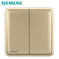 西门子开关插座面板 单开双控单控双开双控开关 单联开关皓睿砂釉金色 双开双控开关