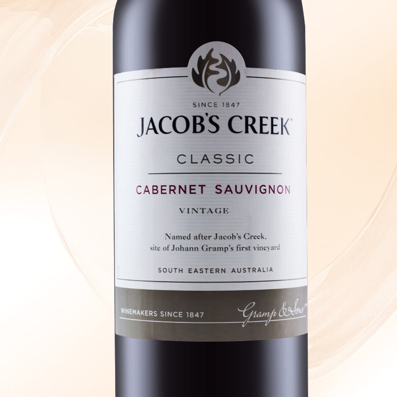杰卡斯(Jacob’s Creek)经典系列赤霞珠干红葡萄酒 750ml 澳大利亚进口