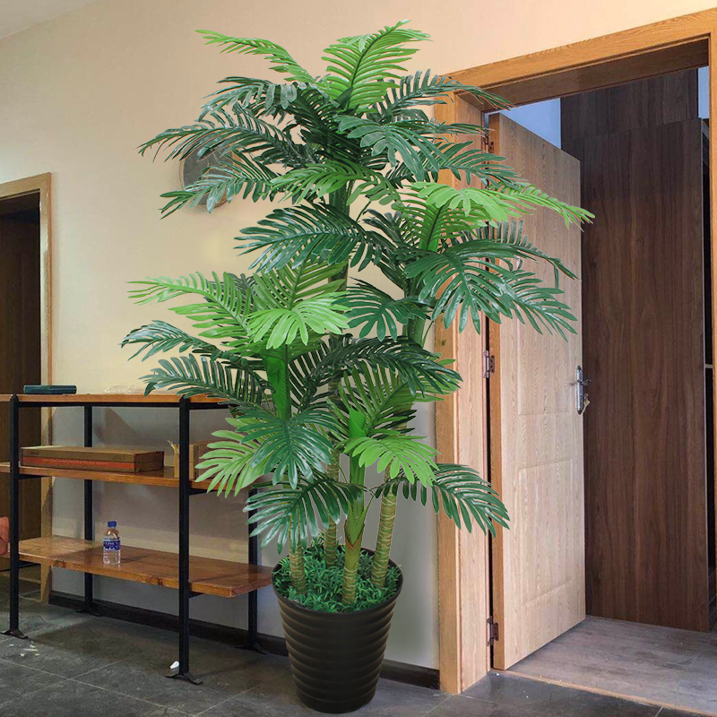 1.2米贵妃葵连盆 仿真植物盆栽客厅塑料花摆件假绿植葵树仿真花室内装饰大型散尾葵