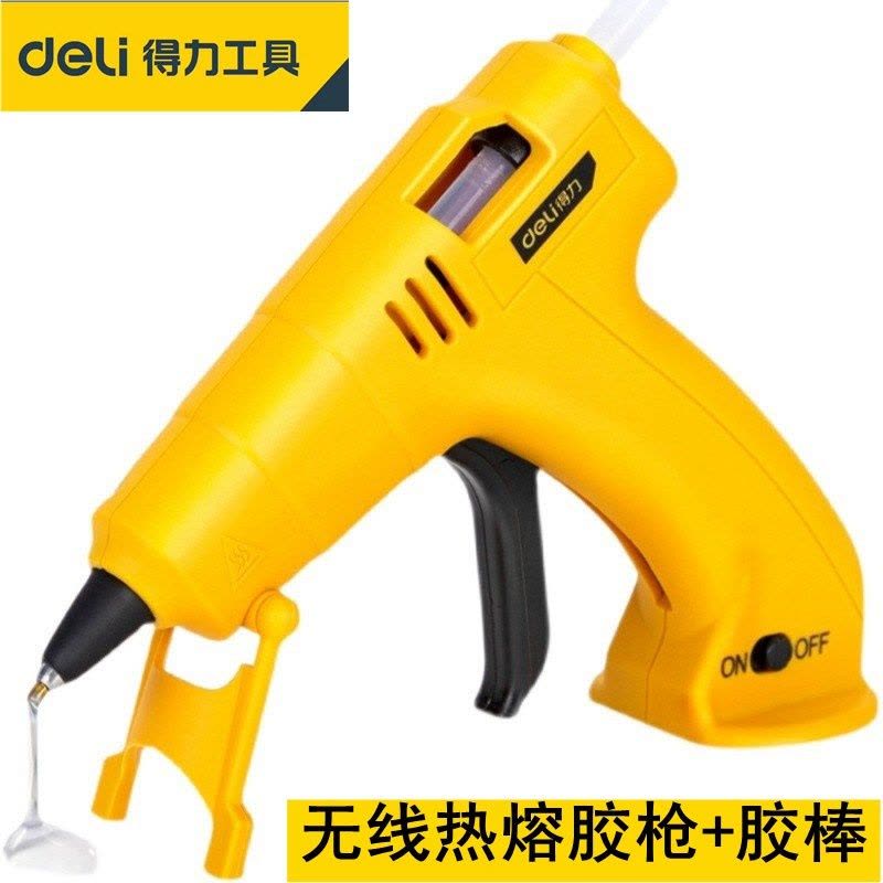得力(deli) DL403360锂电热熔胶枪3.6V2000mAh60支胶棒 6套起订图片